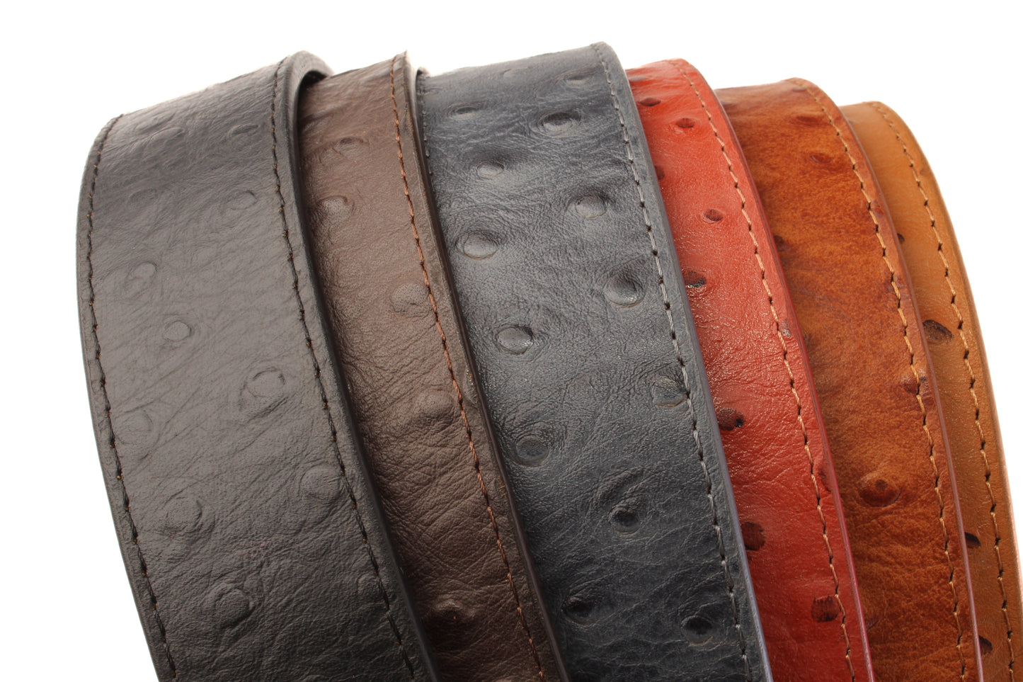 Ostrich-Embossed Vegetable Tanned Leather - Anson Belt & Buckle