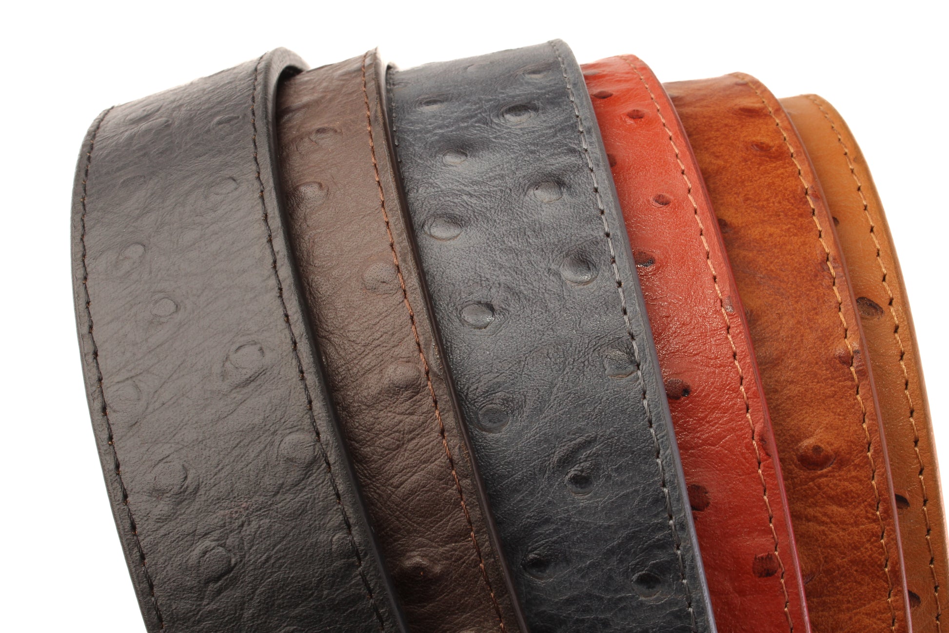 Ostrich-Embossed Vegetable Tanned Leather - Anson Belt & Buckle