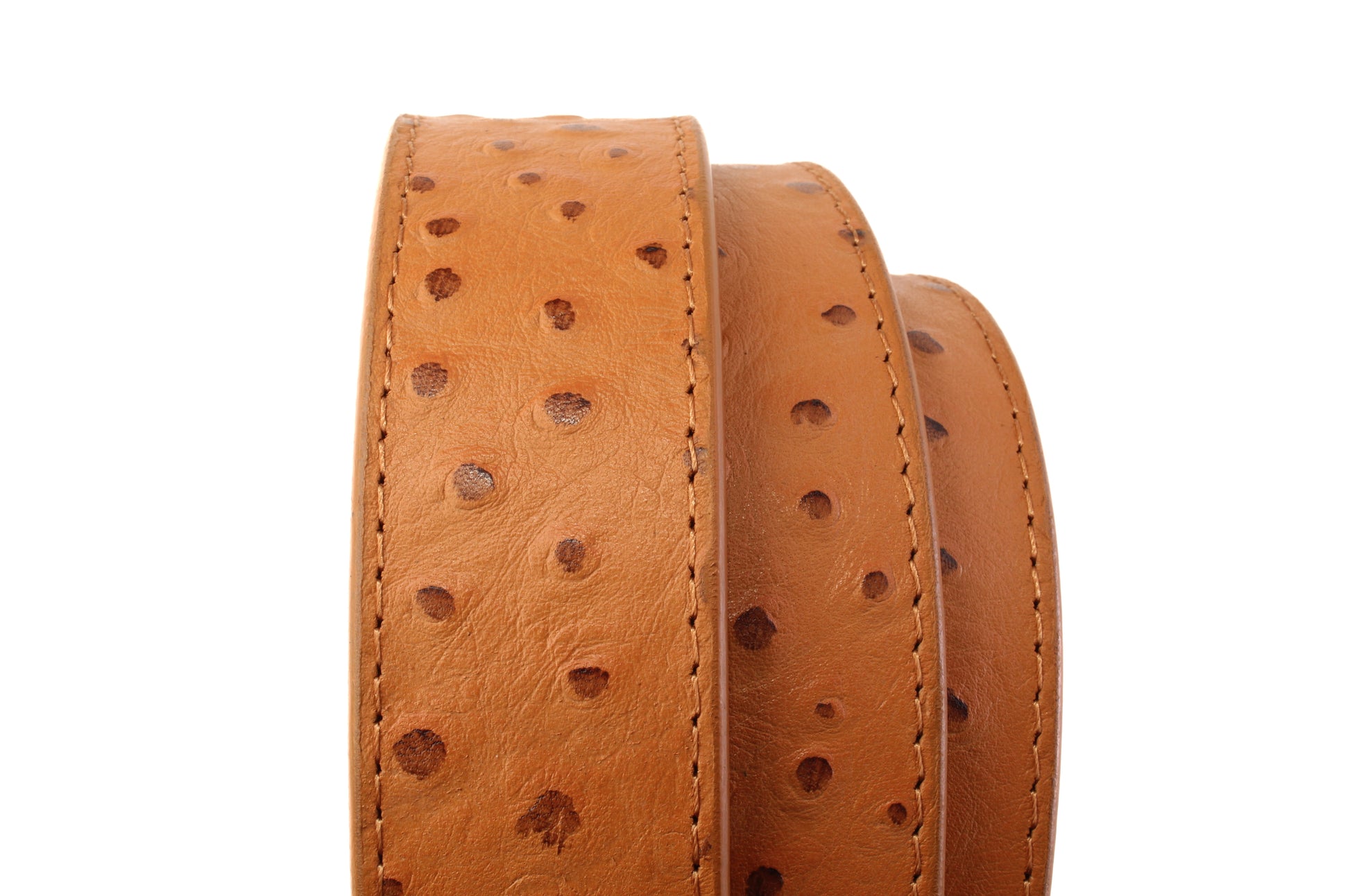 Ostrich-Embossed Vegetable Tanned Leather - Anson Belt & Buckle
