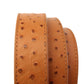 1.5" Light Brown Ostrich-Embossed Leather Strap - Anson Belt & Buckle