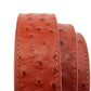 1.5" Cognac Ostrich-Embossed Leather Strap - Anson Belt & Buckle