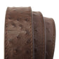 1.5" Brown Ostrich-Embossed Leather Strap - Anson Belt & Buckle