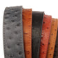 1.5" Smoke Grey Ostrich-Embossed Leather Strap - Anson Belt & Buckle
