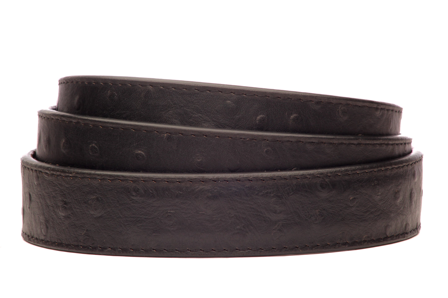 1.25" Black Ostrich-Embossed Leather Strap - Anson Belt & Buckle