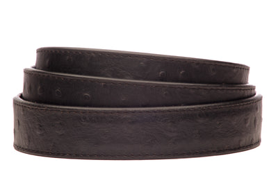 Black Ostrich-Embossed Leather Strap