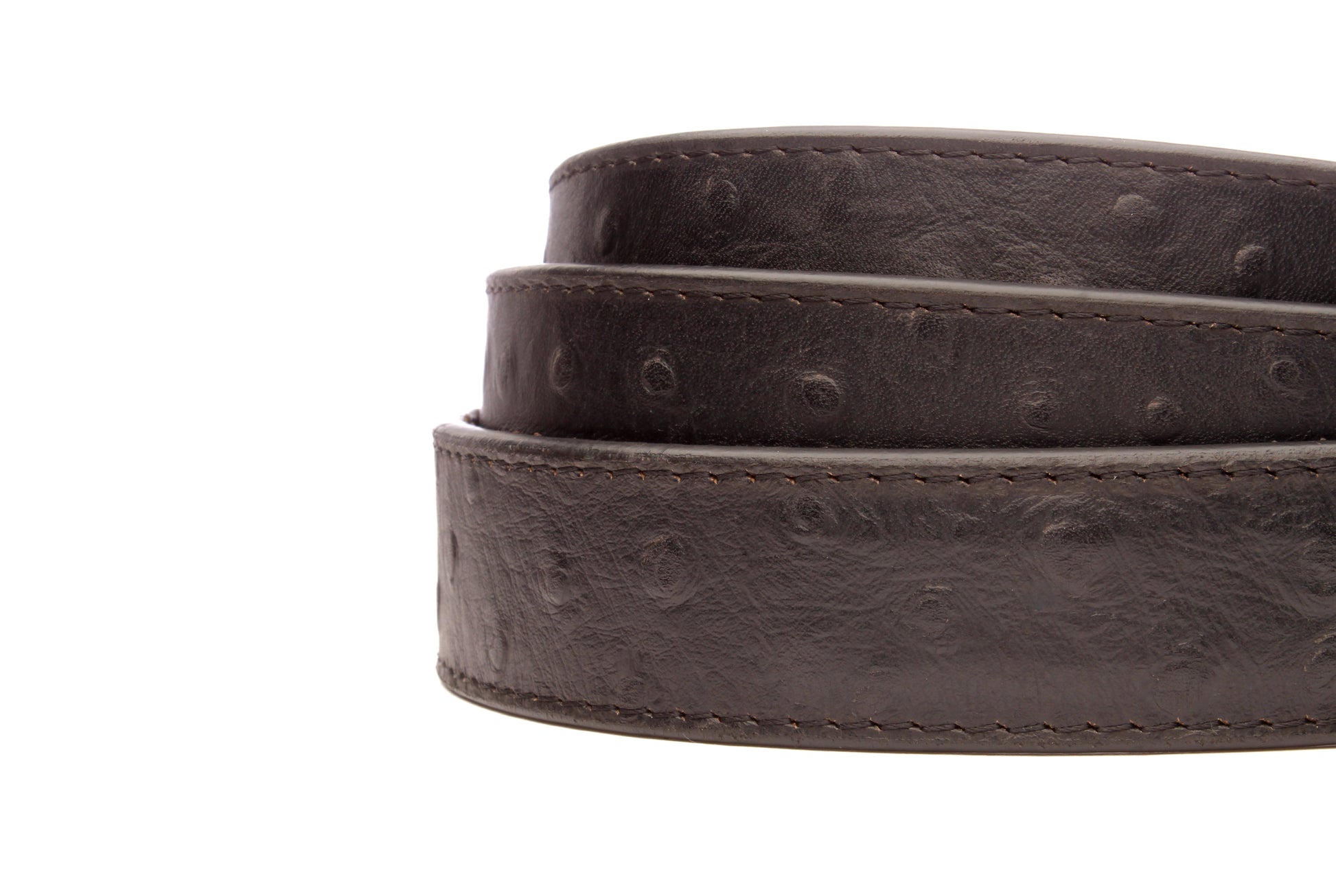 1.25" Black Ostrich-Embossed Leather Strap - Anson Belt & Buckle