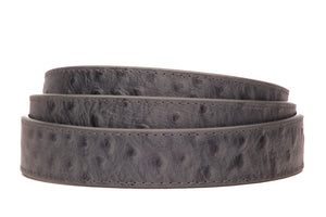 1.25" Smoke Grey Ostrich-Embossed Leather Strap - Anson Belt & Buckle