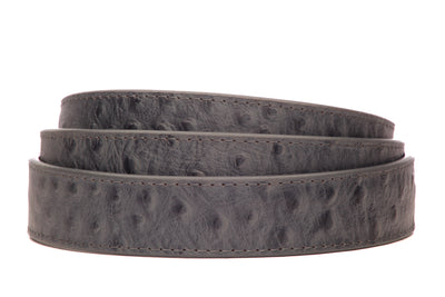 Smoke Grey Ostrich-Embossed Leather Strap