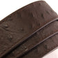 1.25" Brown Ostrich-Embossed Leather Strap - Anson Belt & Buckle
