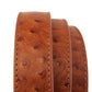1.25" Tan Ostrich-Embossed Leather Strap - Anson Belt & Buckle