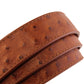 1.25" Tan Ostrich-Embossed Leather Strap - Anson Belt & Buckle