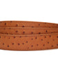 1.25" Light Brown Ostrich-Embossed Leather Strap - Anson Belt & Buckle