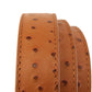1.25" Light Brown Ostrich-Embossed Leather Strap - Anson Belt & Buckle