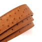 1.25" Light Brown Ostrich-Embossed Leather Strap - Anson Belt & Buckle