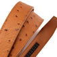 1.25" Light Brown Ostrich-Embossed Leather Strap - Anson Belt & Buckle