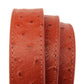 1.25" Cognac Ostrich-Embossed Leather Strap - Anson Belt & Buckle