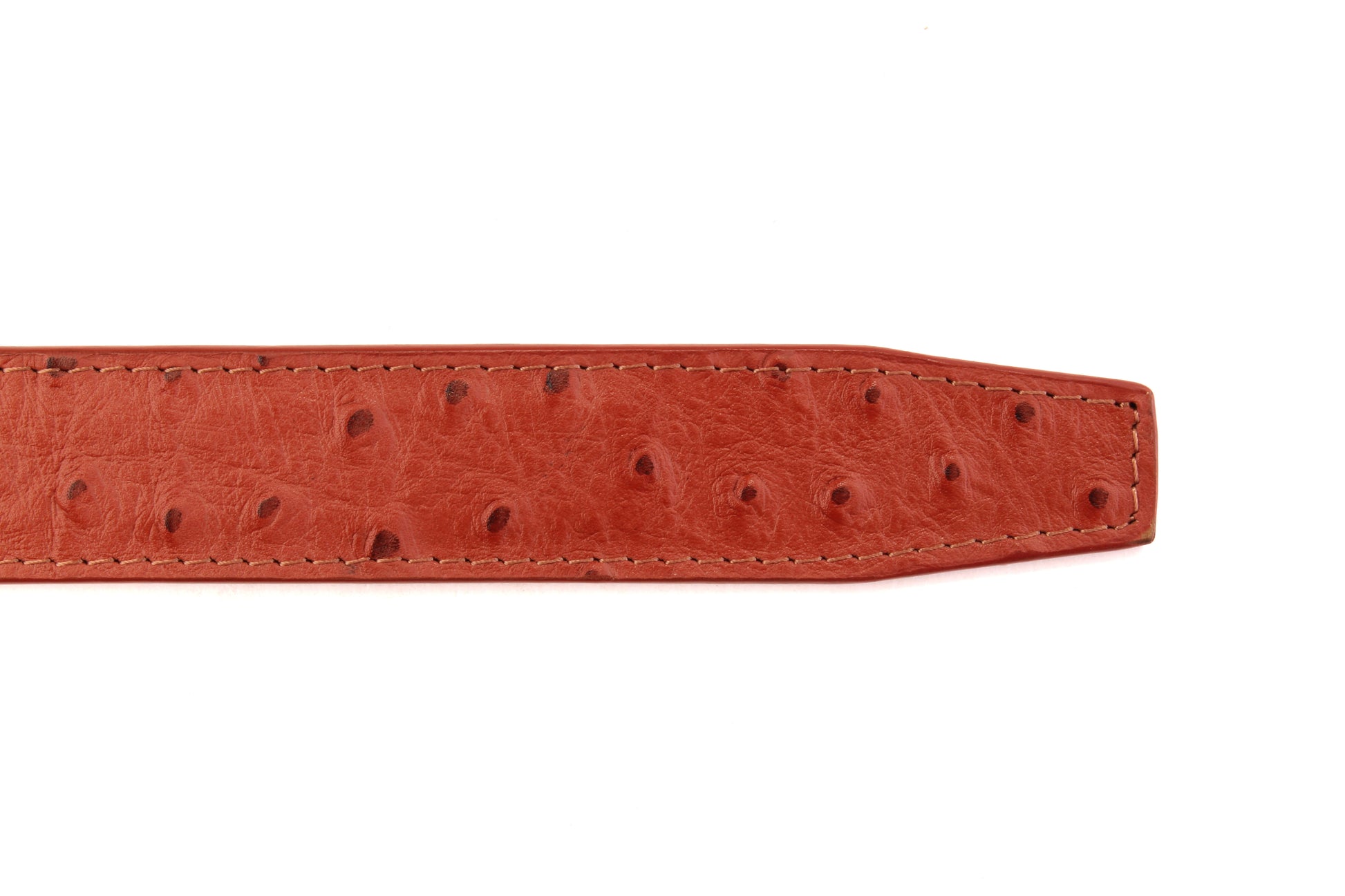 1.25" Cognac Ostrich-Embossed Leather Strap - Anson Belt & Buckle