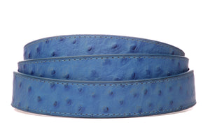 1.25" Electric Blue Ostrich-Embossed Leather Strap