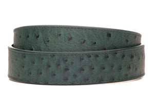 1.5" Emerald Green Ostrich-Embossed Leather Strap