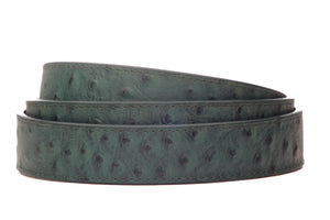 1.25" Emerald Green Ostrich-Embossed Leather Strap