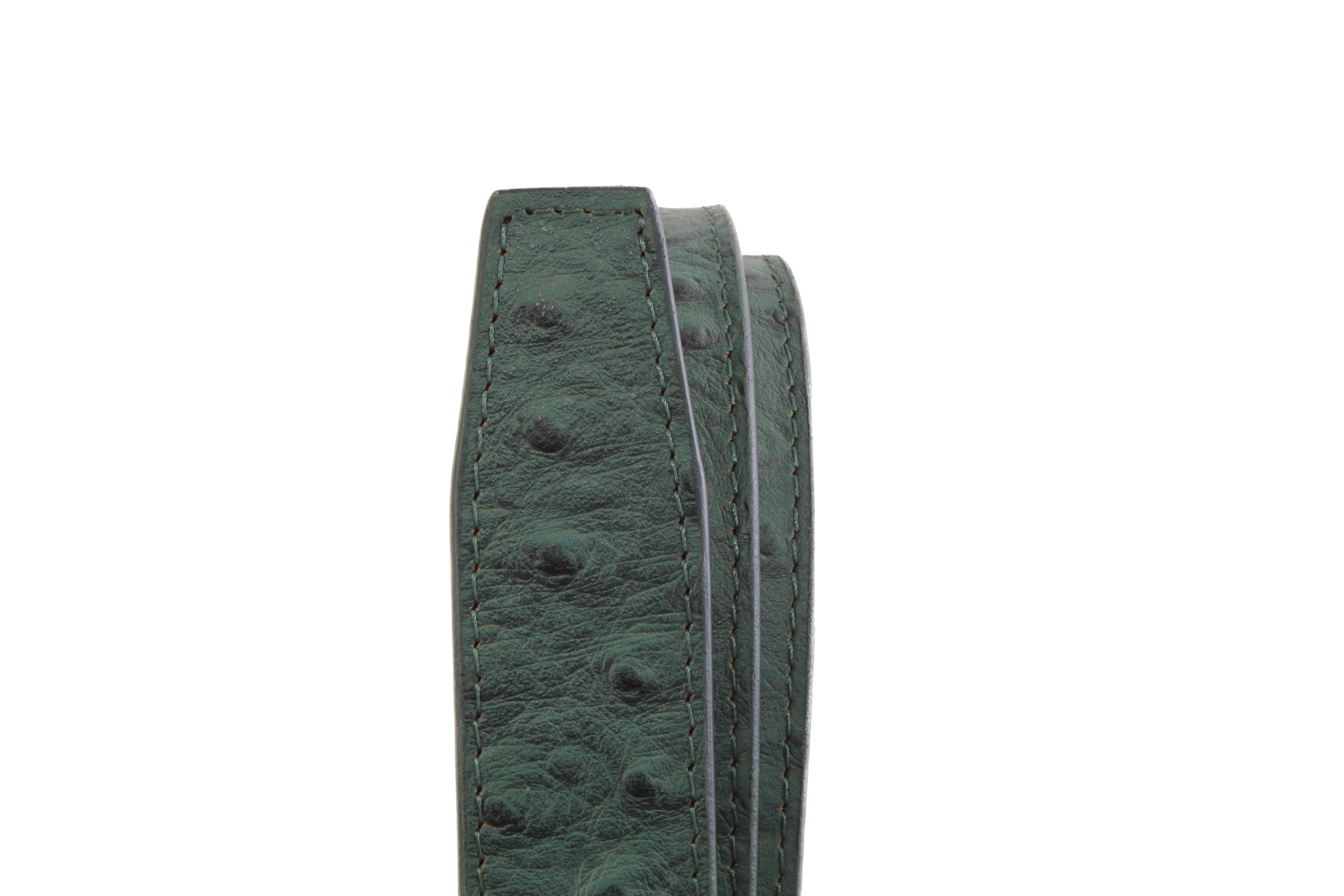 Emerald Green Ostrich-Embossed Leather Strap