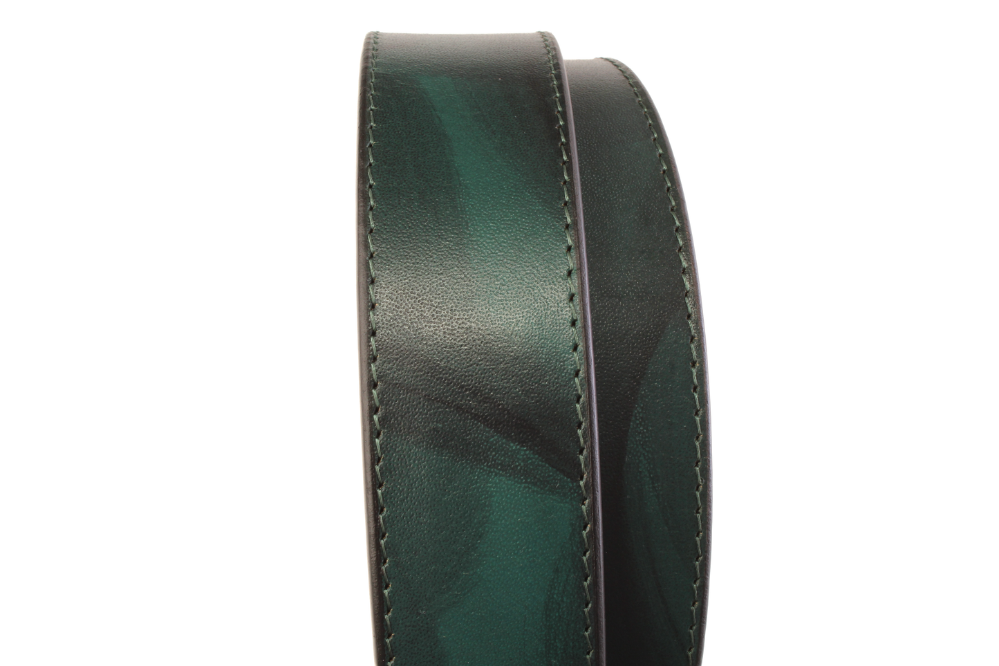 1.25" Evergreen Marbled Buffalo Leather Strap