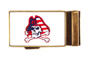 1.5" ECU Jolly-Roger x USA Buckle in Antiqued Gold