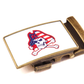 1.5" ECU Jolly-Roger x USA Buckle in Antiqued Gold