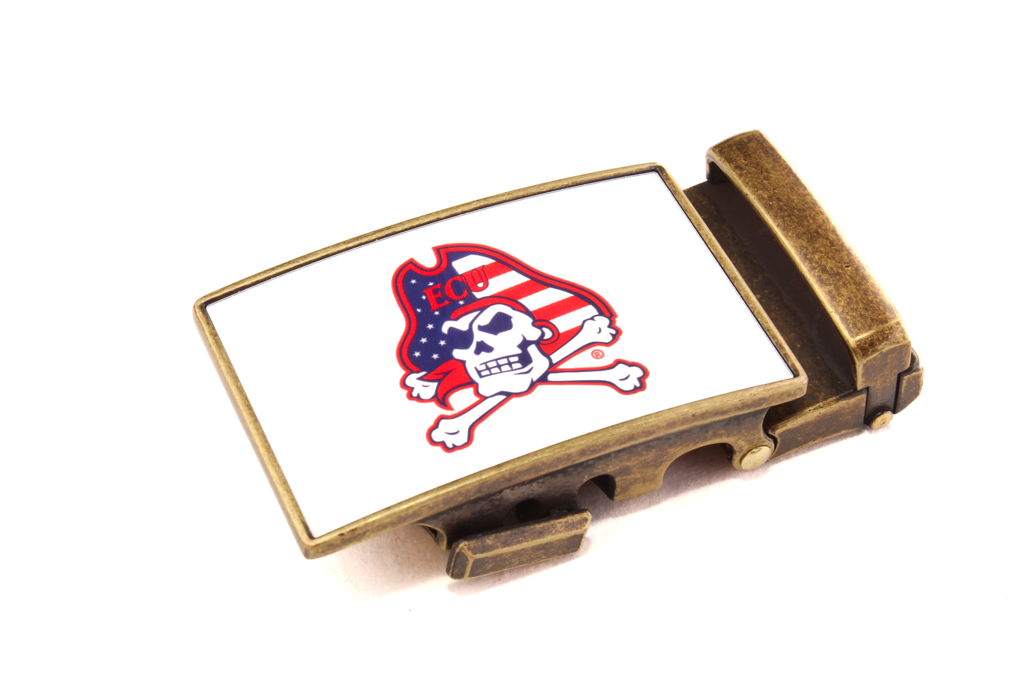 1.5" ECU Jolly-Roger x USA Buckle in Antiqued Gold