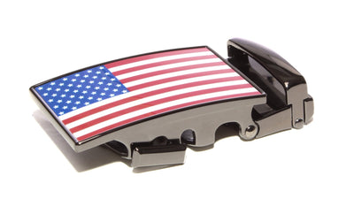 USA Flag Buckle - Full Color - in Smoked Gunmetal