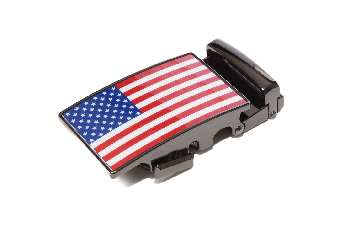 1.5" USA Flag Buckle - Full Color - in Smoked Gunmetal