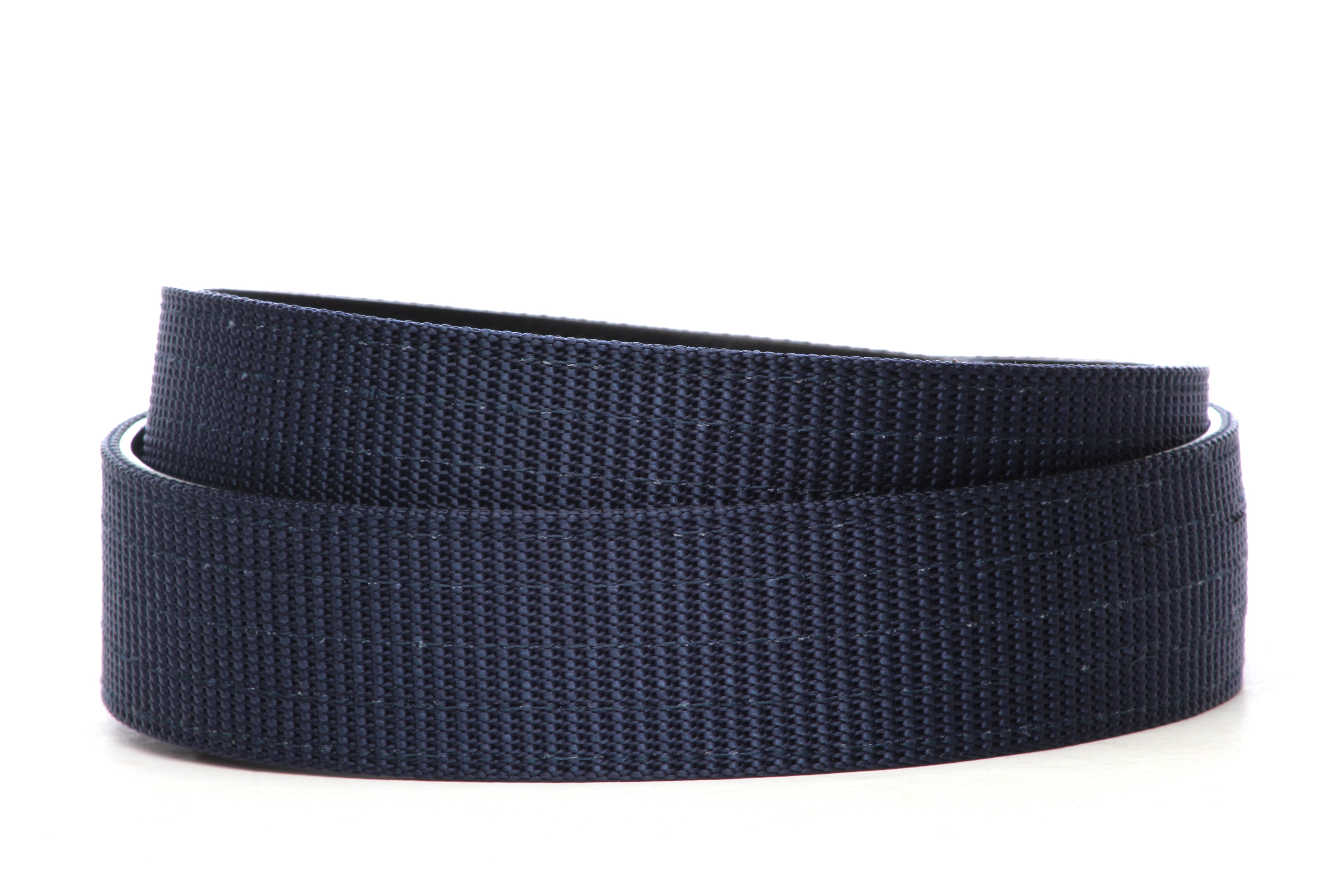 Cintura Anders Unisex In Ecopelle Intrecciata – Fibbia Metallica Larga 4 Cm – Navy (Taglia 85-115 Cm)