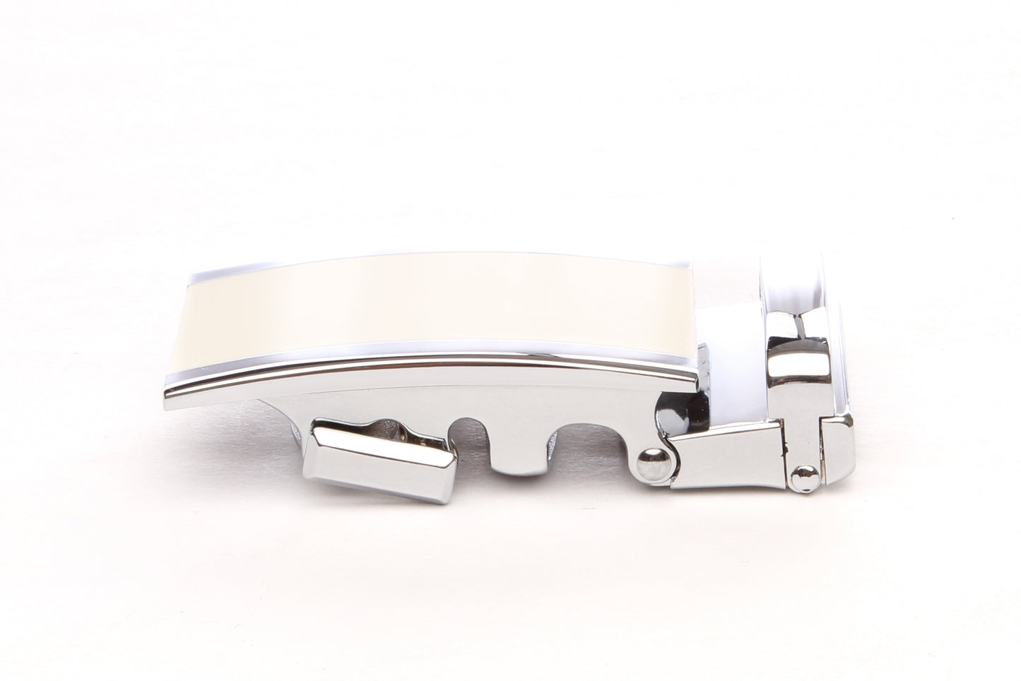 1.5" White Onyx Buckle in Silver