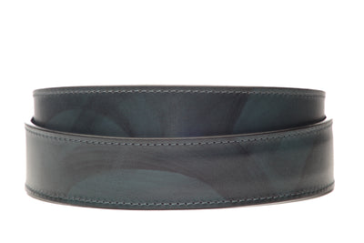 Blackened Blue Marbled Buffalo Leather Strap
