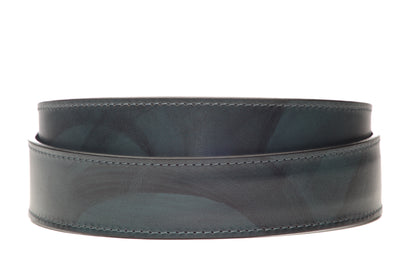 Blackened Blue Marbled Buffalo Leather Strap - Anson Belt & Buckle