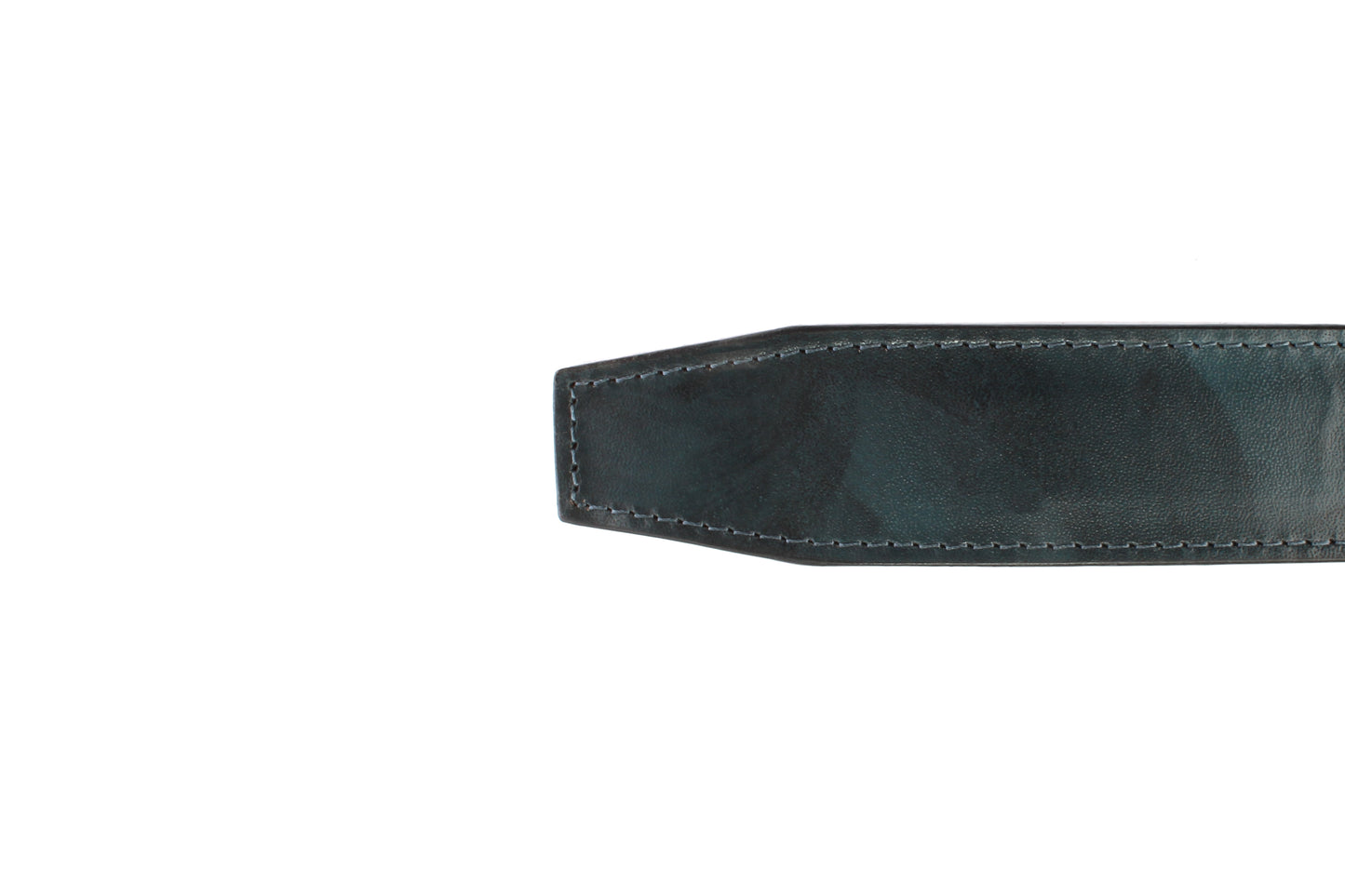 1.5" Blackened Blue Marbled Buffalo Leather Strap