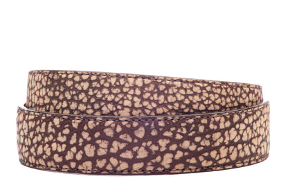 American Bison Leather / American Bison Suede Leather (strap only - 50" length) - Anson Belt & Buckle