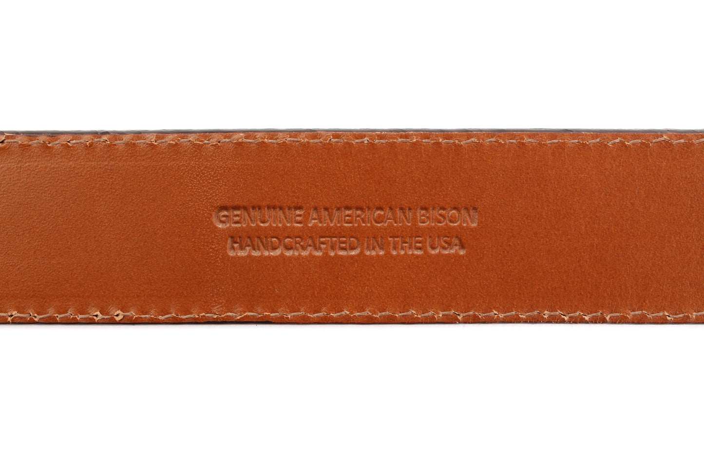 1.5" Brown American Bison Leather Strap