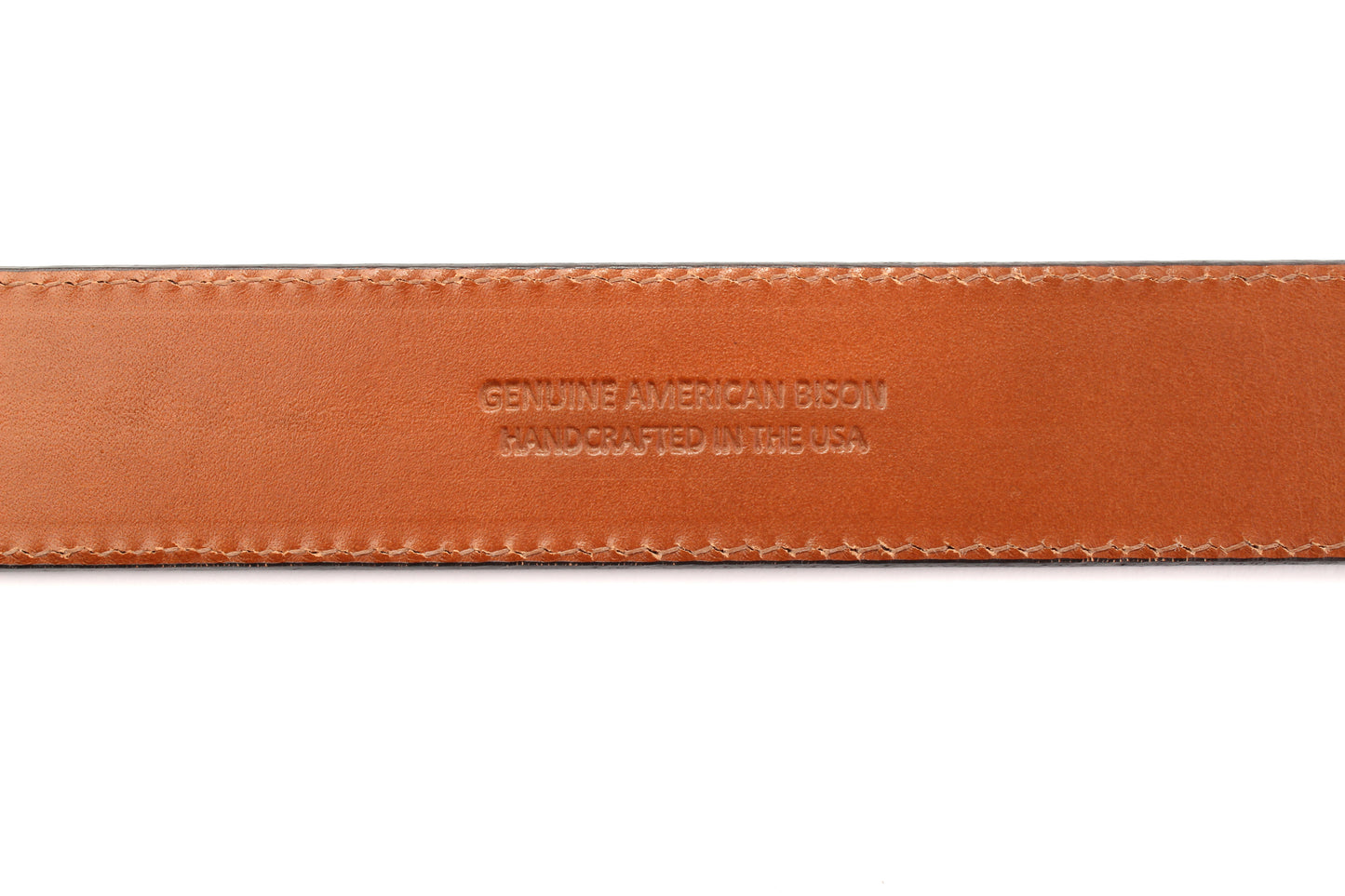 1.5" Cognac American Bison Suede Leather Strap