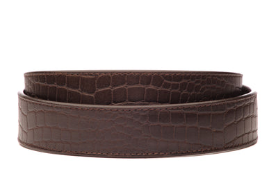 Brown Crocuffalo Vegetable Tanned Leather Strap