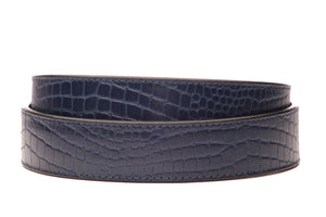 1.5" Navy Crocuffalo Vegetable Tanned Leather Strap