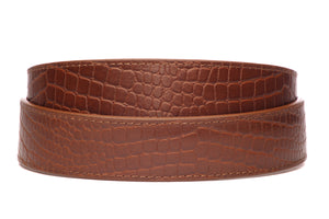 1.5" Light Brown Crocuffalo Vegetable Tanned Leather Strap