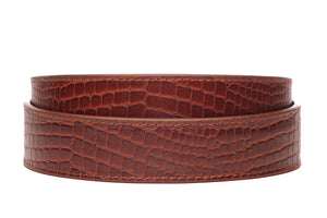 1.5" Dark Chili Crocuffalo Vegetable Tanned Leather Strap