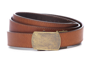 1.25 Tan Buffalo Leather with Classic Antiqued Gold w/ Curve