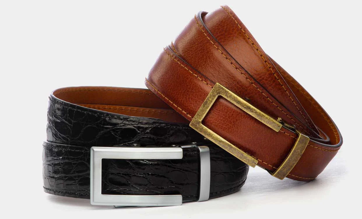 Belts Without Holes. Anson Belt & Buckle offers micro-adjustable