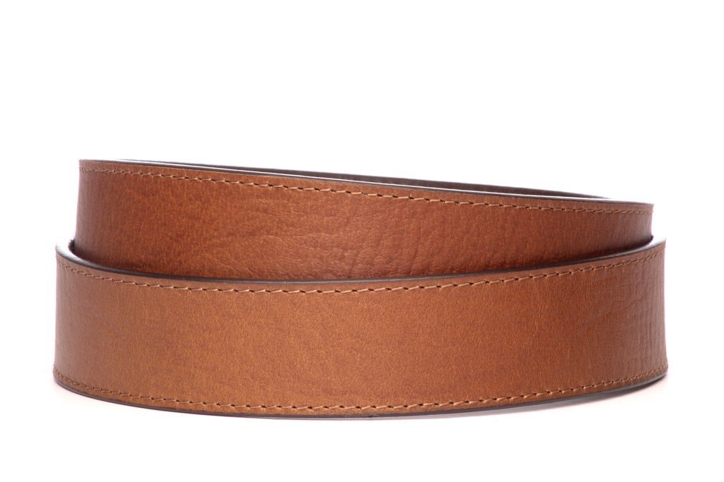 “Casual Leather” Anson Belt set, casual look, 1.5 inches wide, tan full grain buffalo leather strap
