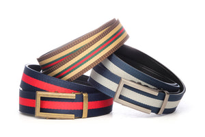 “Casual Stripes” Anson Belt set, casual look, 1.5 inches wide, all 3 belts
