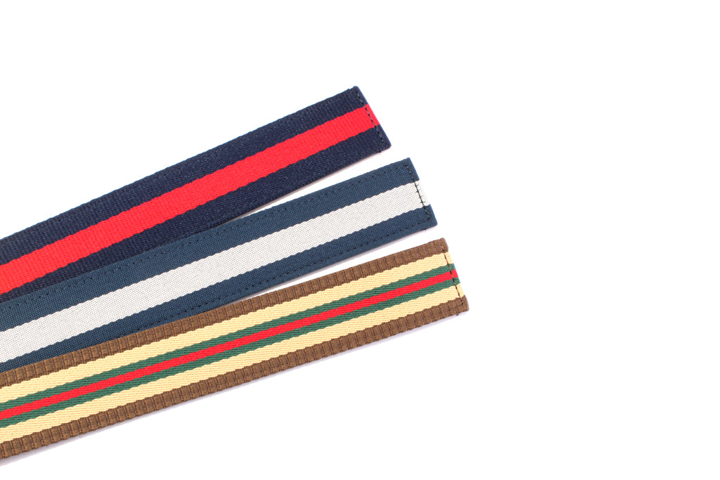 “Casual Stripes” Anson Belt set, casual look, 1.5 inches wide, all 3 straps