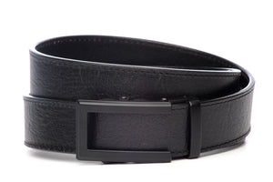 Men’s black buffalo vegetable tanned leather belt strap with traditional buckle in black, casual look, 1.5 inches wide