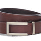 Men’s brown buffalo vegetable tanned leather belt strap with traditional buckle in gunmetal, casual look, 1.5 inches wide